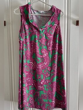 crown & ivy Pink and Green Paisley Sleeveless dress